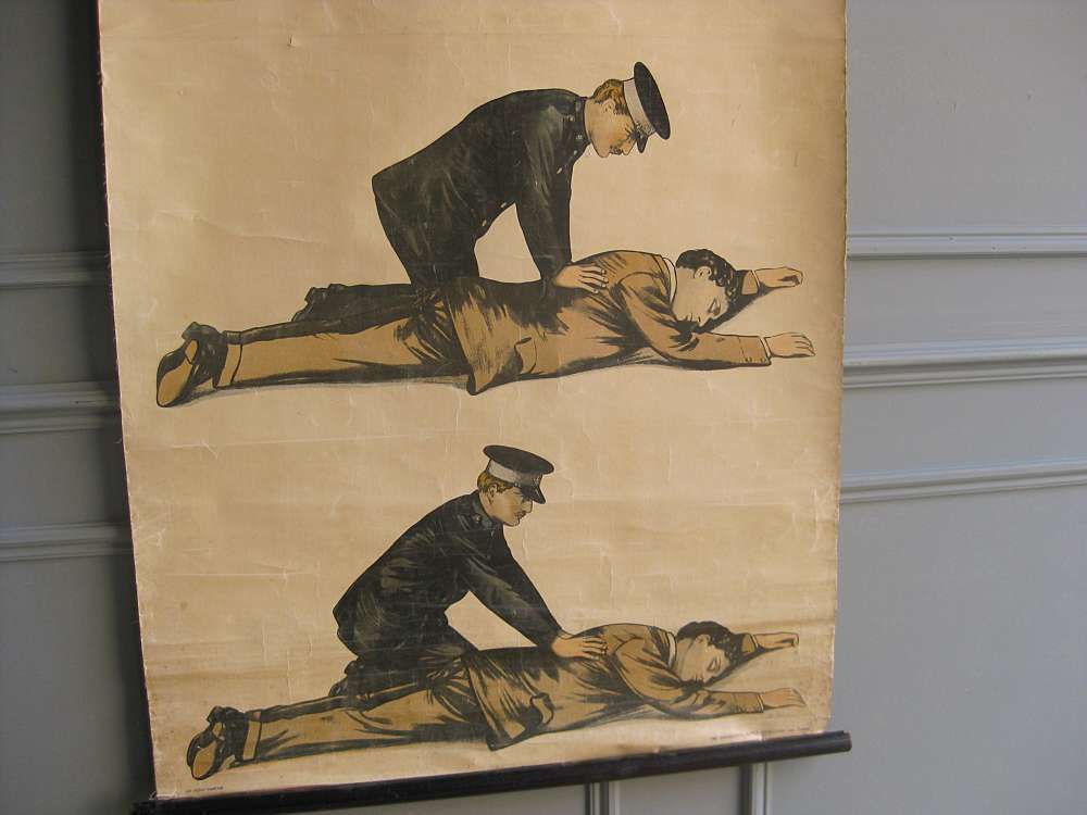 Early 20th Century Medical Resuscitation Poster photo furniture