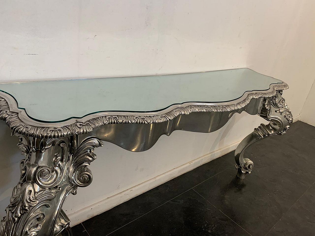Eclectic Metal Console Table Designed By Piero Figura For Atena, 80s photo vinterior