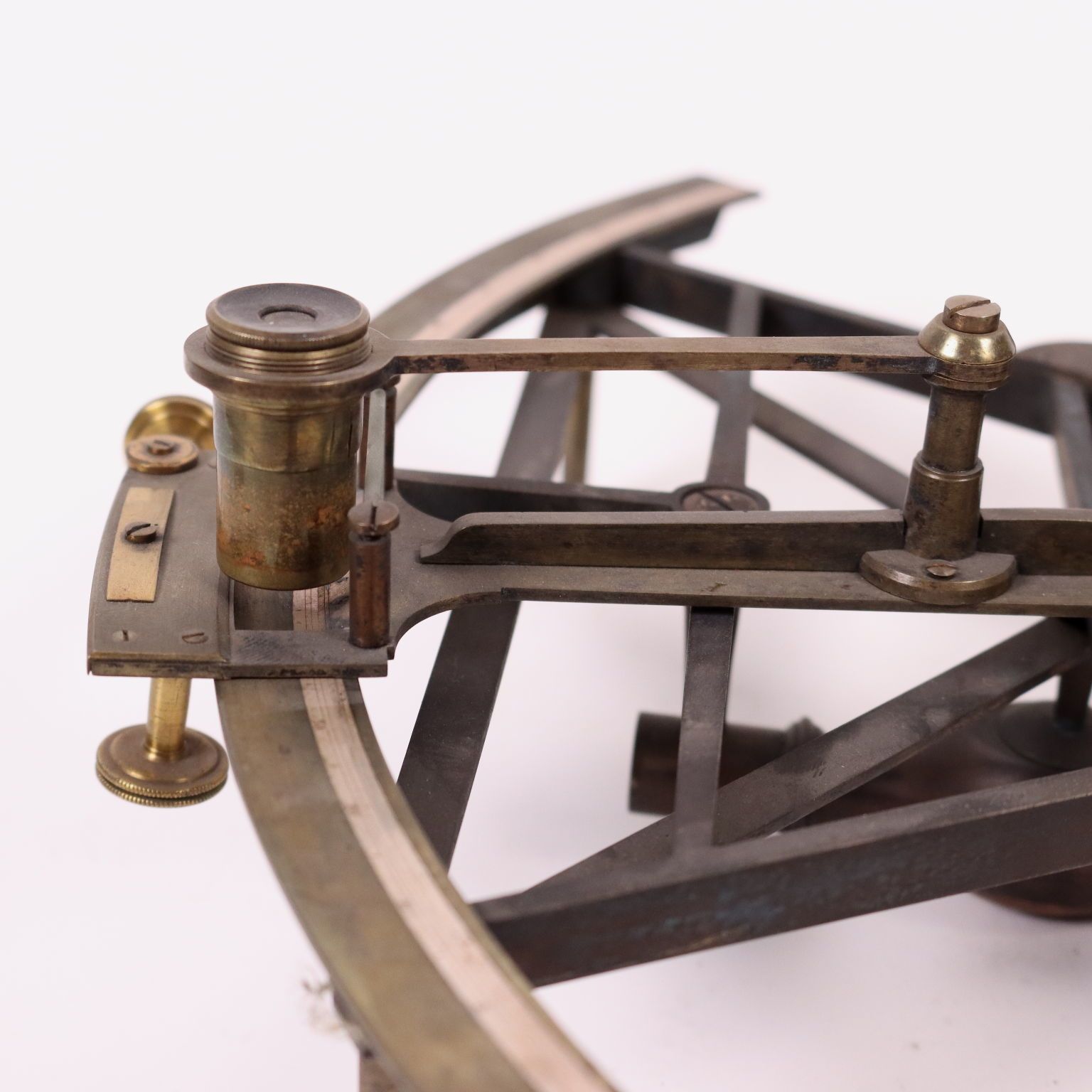 photo for sale Brass And Mahogany Sextant England 19th Century