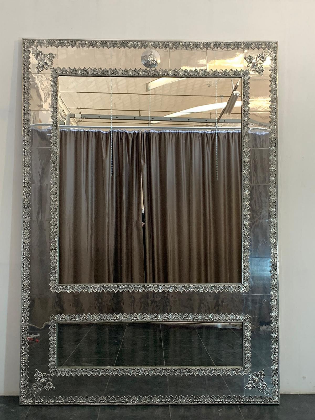 Large Metal Mirror By Piero Figure For Athena, 1980s photo Home Decor