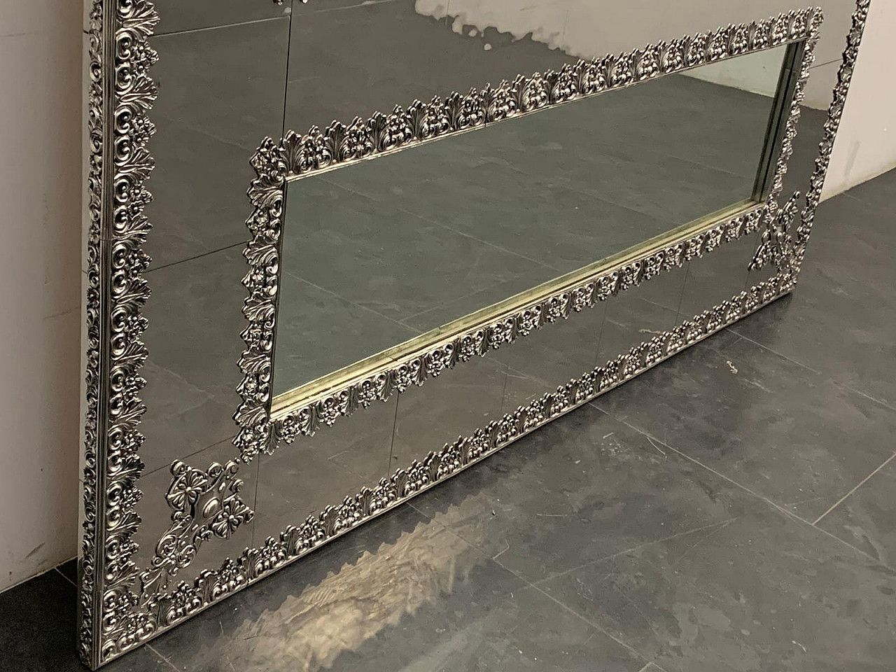 photo furniture Large Metal Mirror By Piero Figure For Athena, 1980s