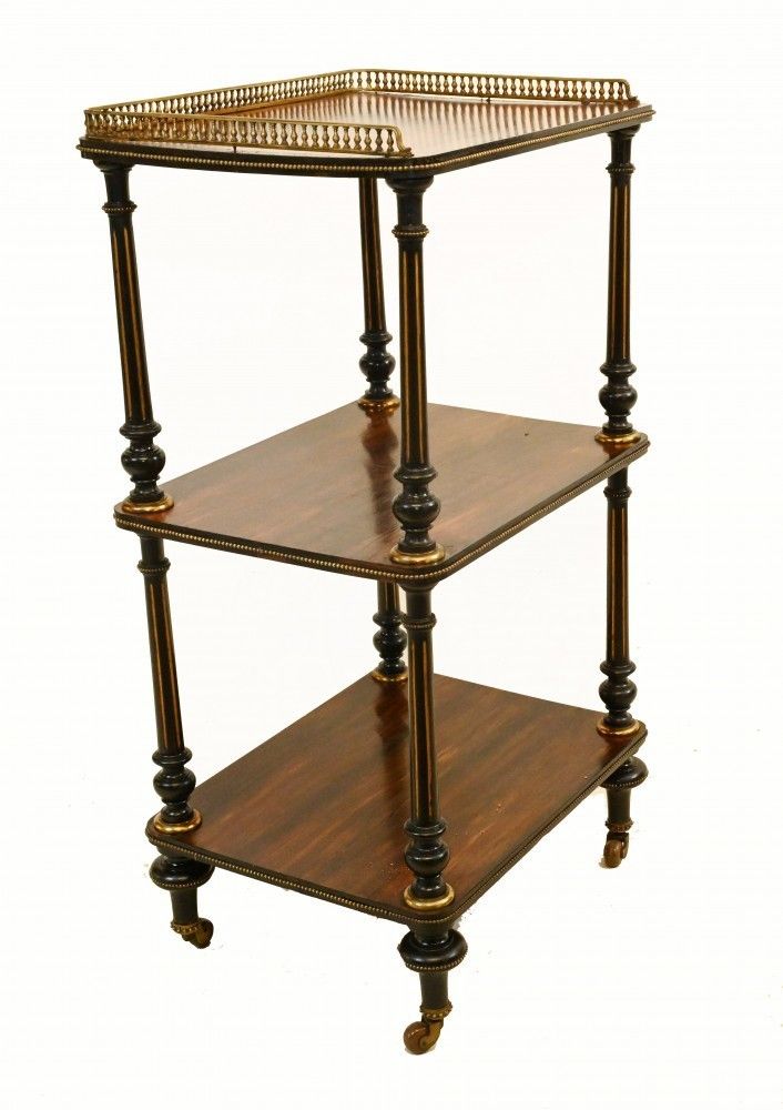 Victorian Whatnot Shelf Trolley Rosewood 1860 photo buy