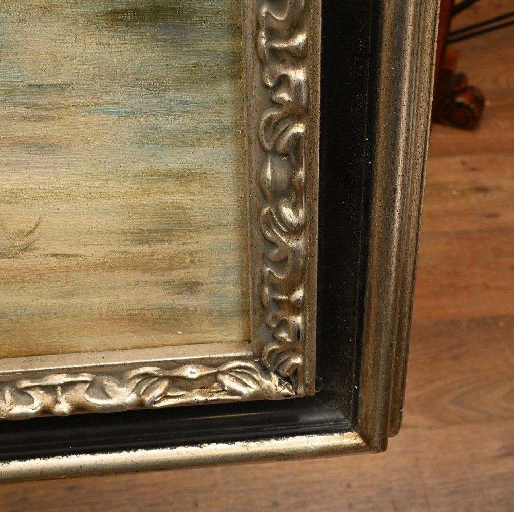 Victorian Oil Painting Pastoral River Scene Landscape Constable photo 900.0
