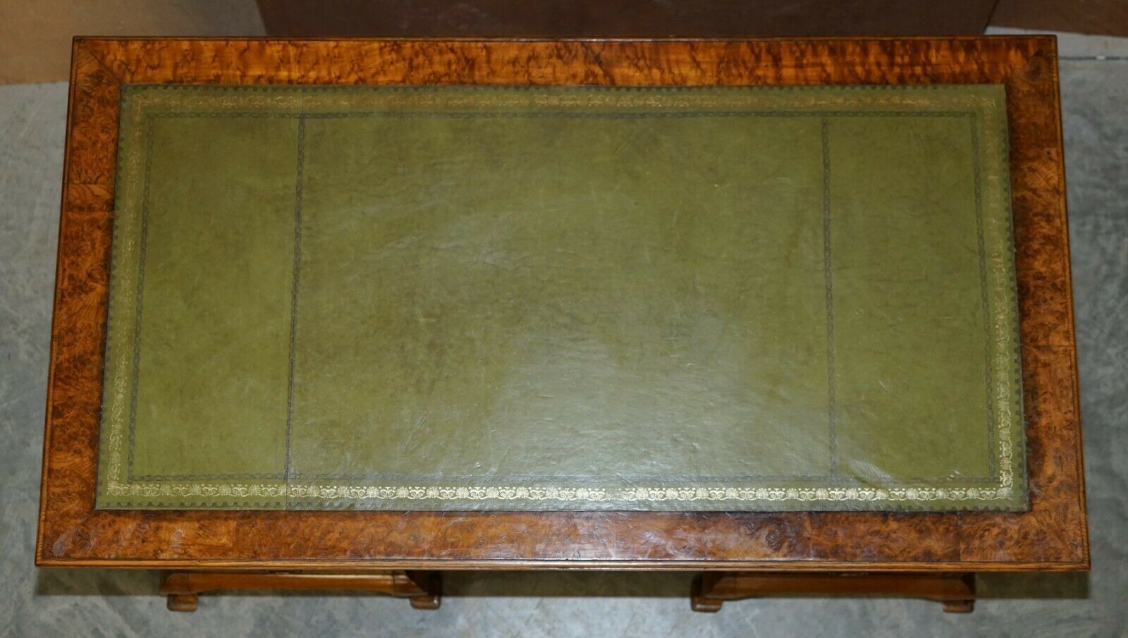 Fine Antique Circa 1880 Victorian Pollard Oak Partner Desk Green Leather Top photo vinterior
