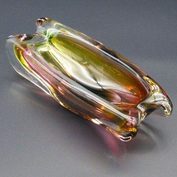 Glass Ashtray By Josef Rozinek For Novy Bor Borocrystal. Bohemia 1950   1960 photo furniture
