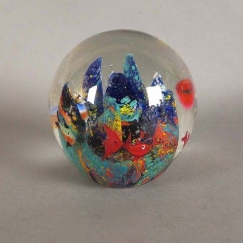 Murano Glass Paperweight Aquarium 1950   1959 photo furniture