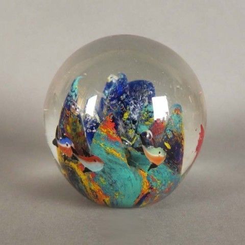 Murano Glass Paperweight Aquarium 1950   1959 photo 435.0