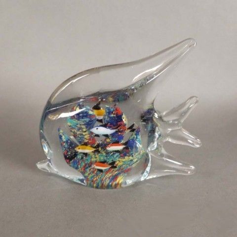 Murano Glass Paperweight Aquarium 1950   1959