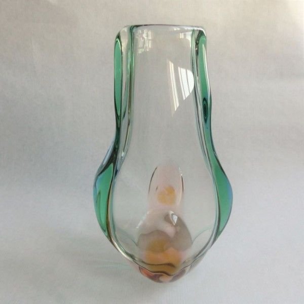Glass Vase By Josef Hospodka For Chribsa Glas. 1950   1959