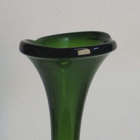 Aseda Green Art Glass Vase From Bo Borgstrom. Sweden 1960 photo Home Decor
