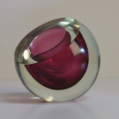 Murano Somerso Glass Ashtray  Antonio Da Ros 1950   1955. photo for sale