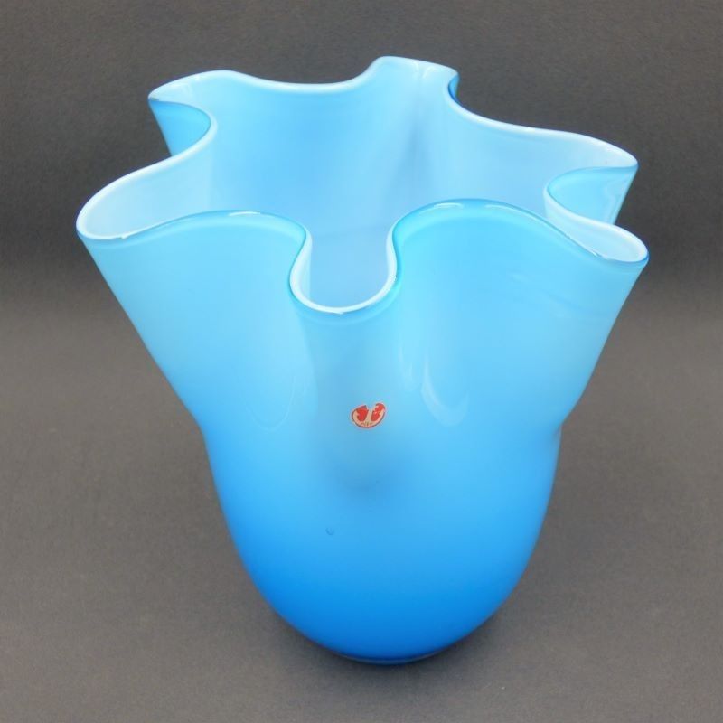 Glass Pleated Vase By Anker Iversen. Denmark 1960   1970 photo furniture