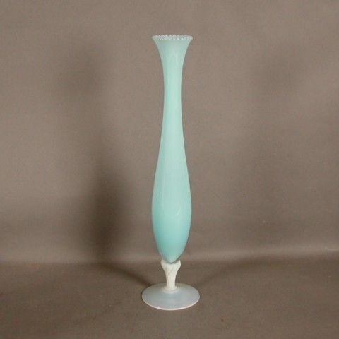 Opal Glass Flower Vase. Venice. Italy. 1950   1955.