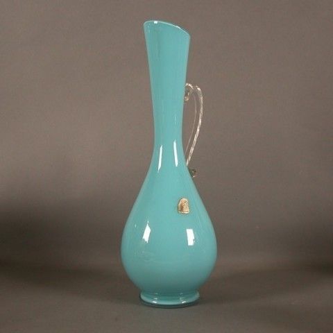 Opal Glass Flower Vase. Venice. Italy. 1950   1955. photo furniture