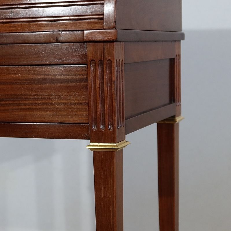 photo for sale Small Mahogany Cylinder Desk, Louis XVI Style, Late 19th Century