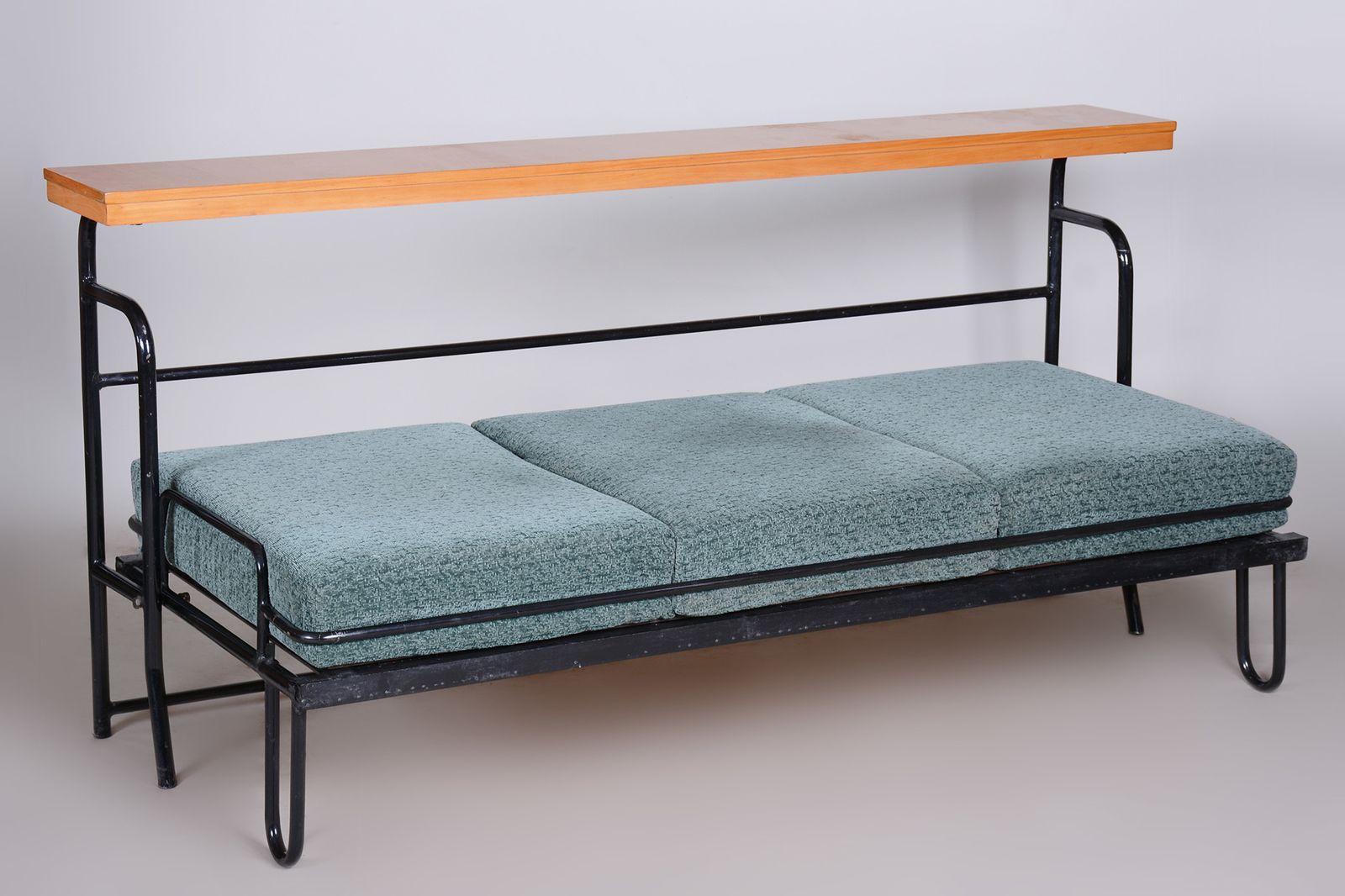 Brown And Blue Bauhaus Sofa Made In 1930s Czechia