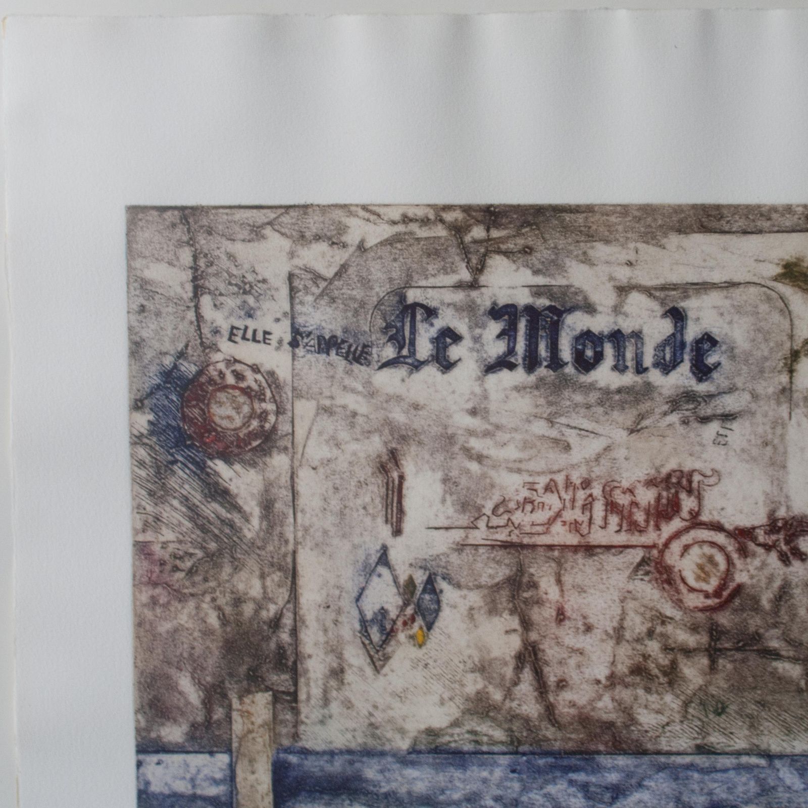 Midcentury Alberto Valverde Travieso Engraving On Paper Painting, Spain, 1960 photo for sale