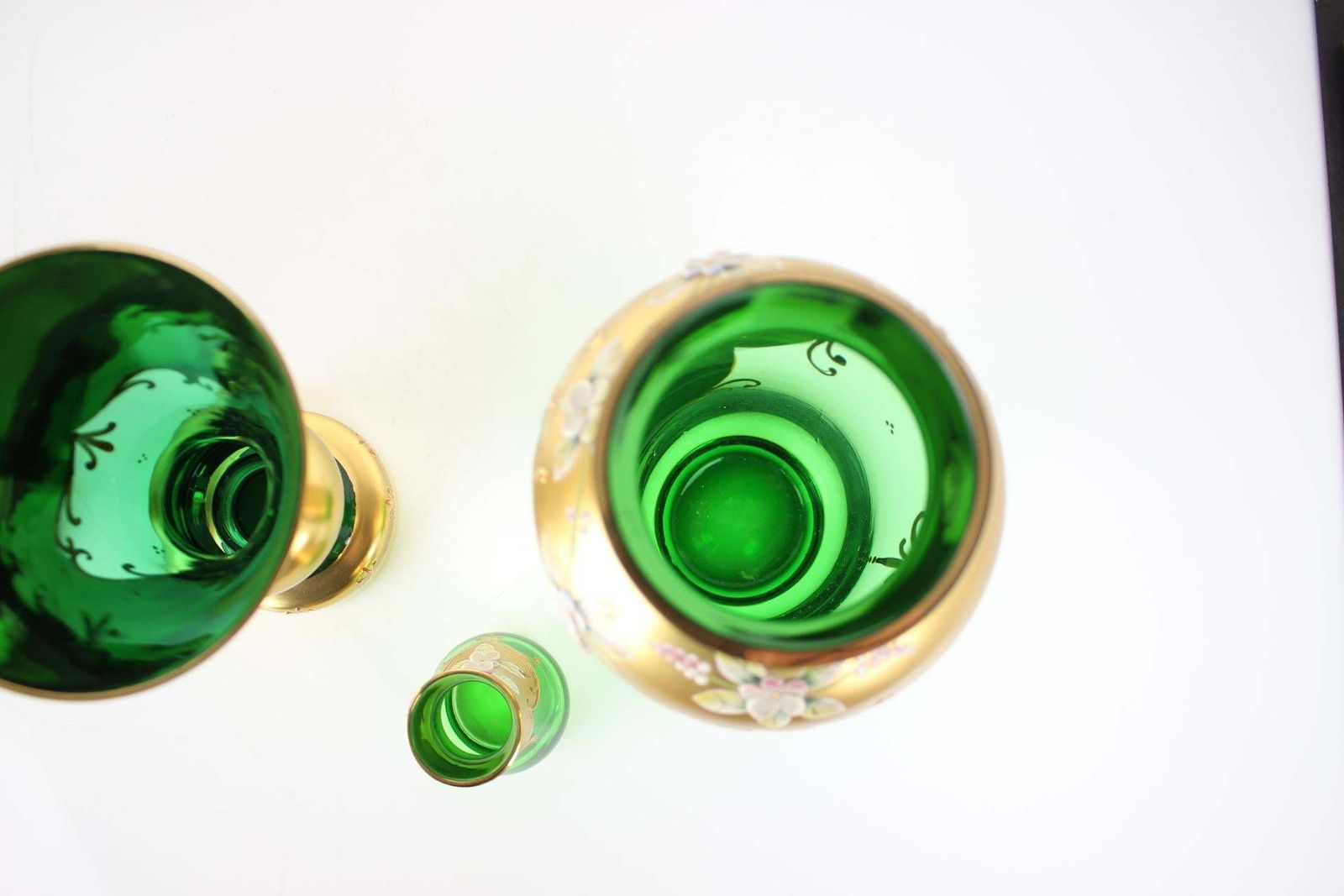 photo vinterior Bohemia Glass Vase, High Enamel,Gold,1950s, Czechoslovakia