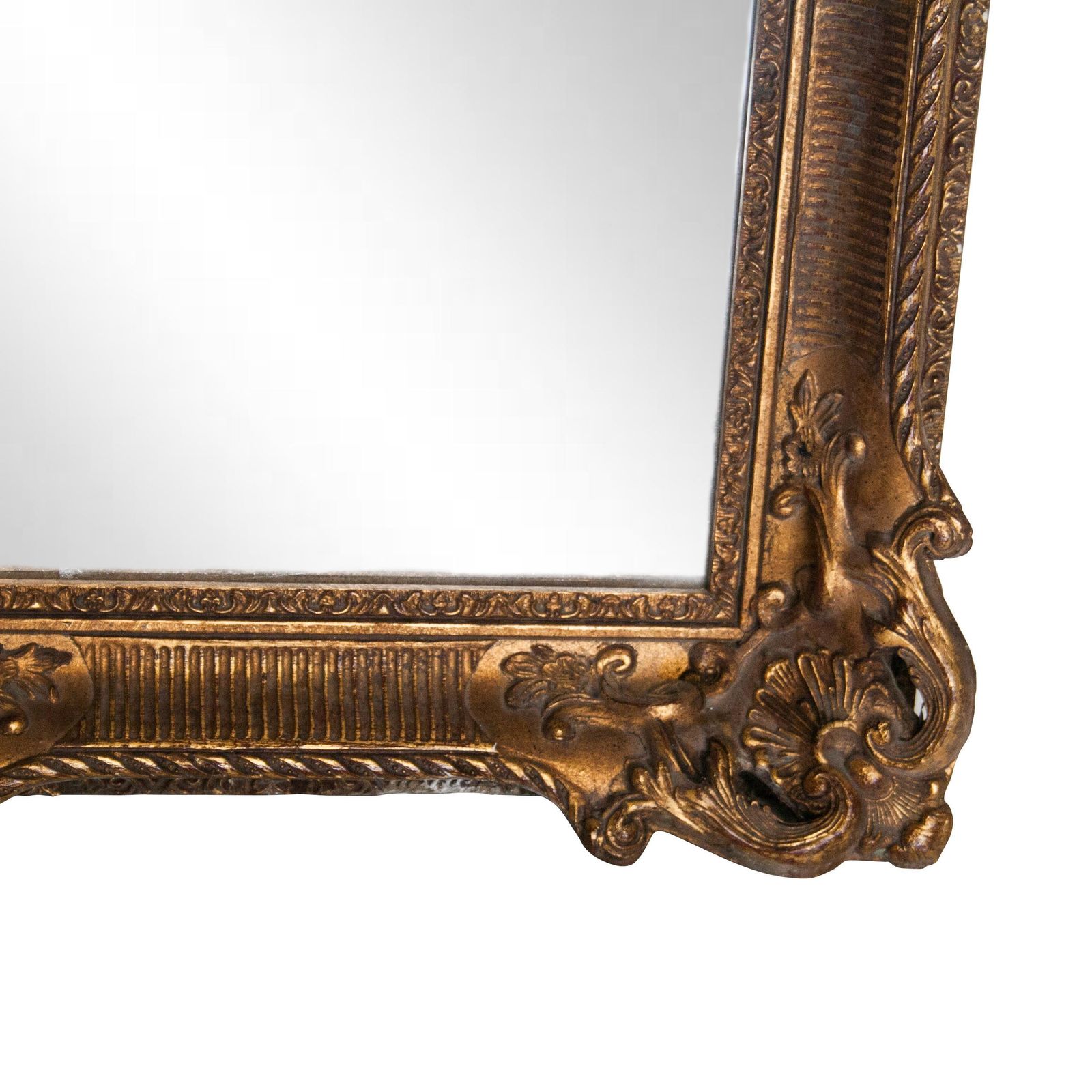 Neoclassical Baroque Gold Foil Hand Carved Wooden Mirror, 1970 photo 668.0