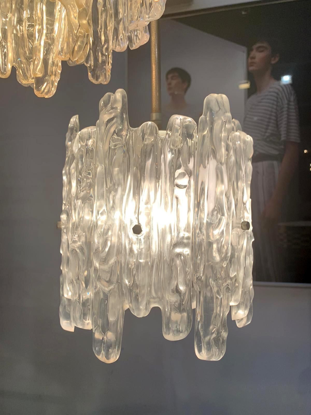 Ceiling Lamp Model "Ice Glass" Designed And Produced By J.T. Kalmar Austria 1960 photo buy