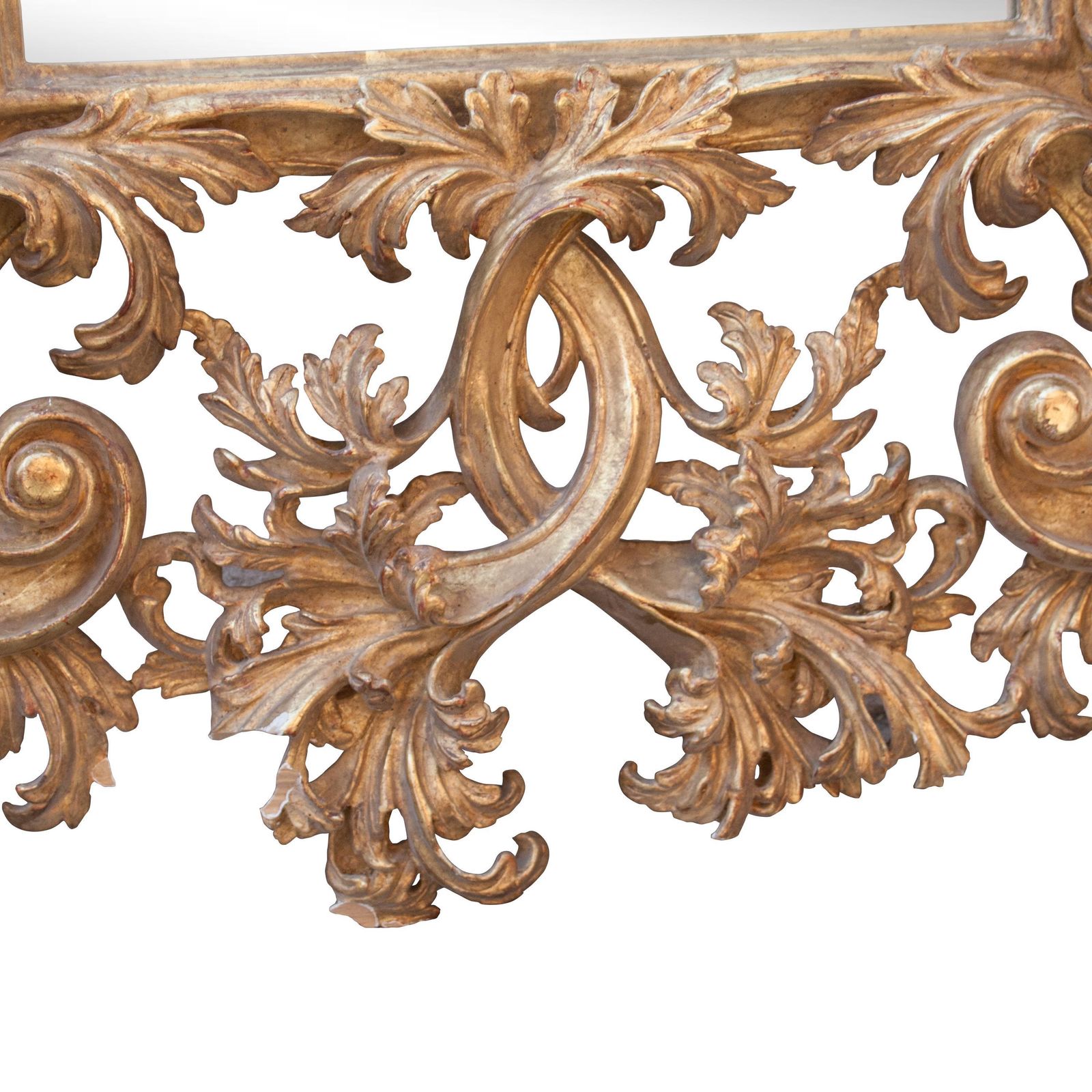 Chippendale Rectangular Handcrafted Gold Foil Wood Mirror Spain, 1970 photo for sale