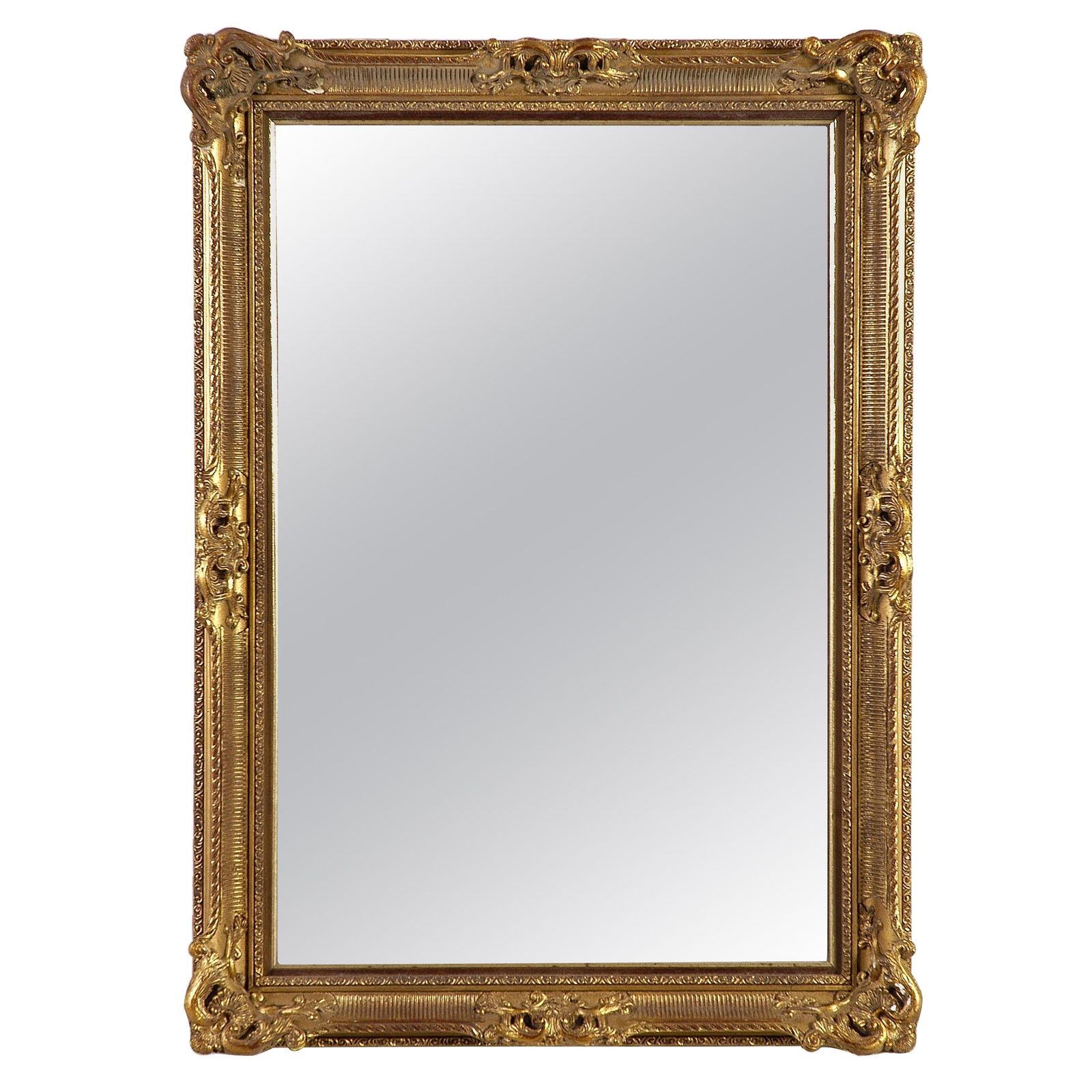 Neoclassical Regency Gold Hand Carved Wooden Mirror, 1970