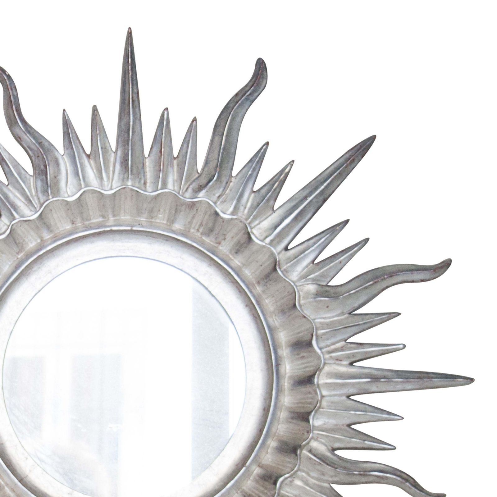 Mid Century Modern Sun Silver Wood French Mirror, 1960 photo Home Decor
