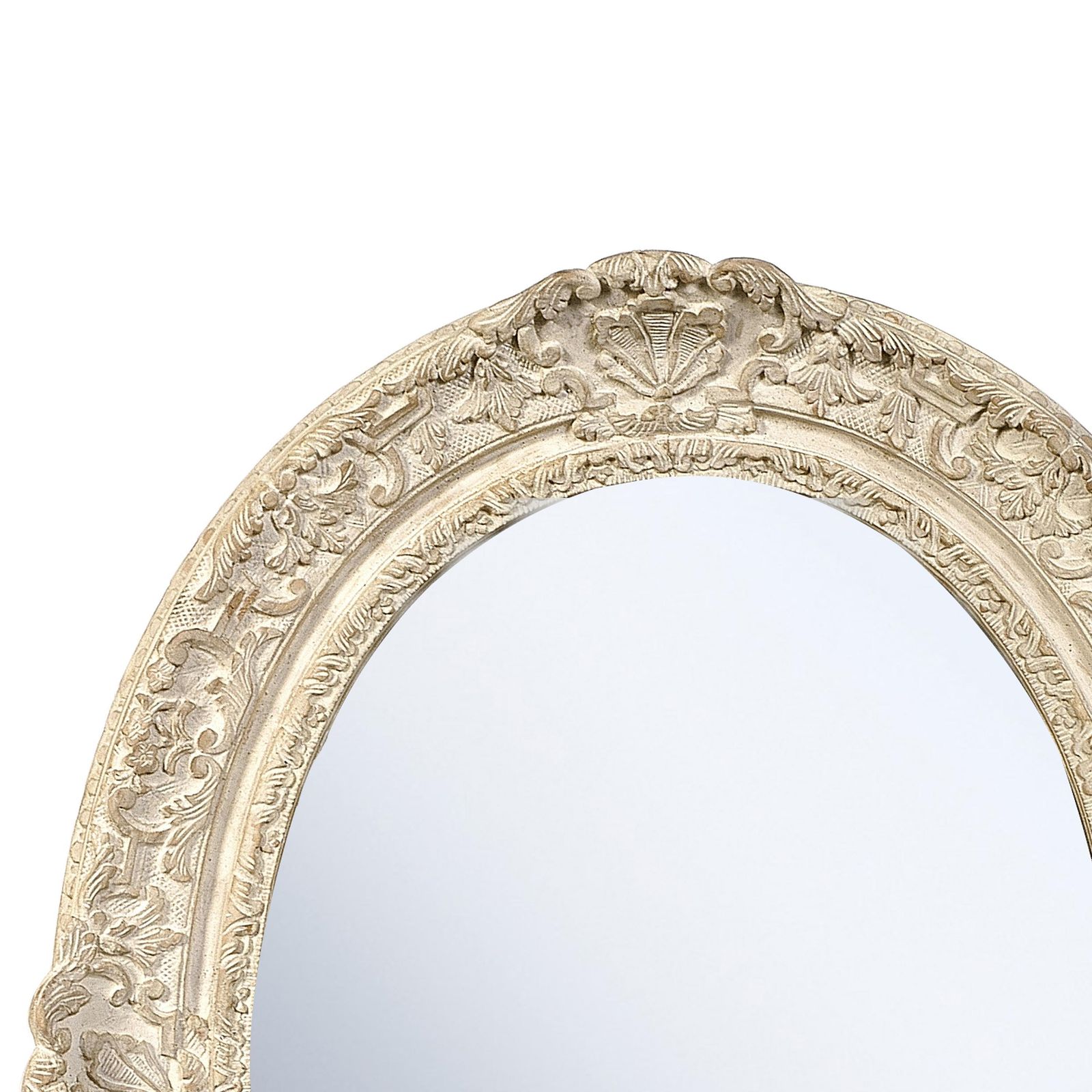 Neoclassical Empire Oval Silver Hand Carved Wooden Mirror, Spain, 1970 photo furniture
