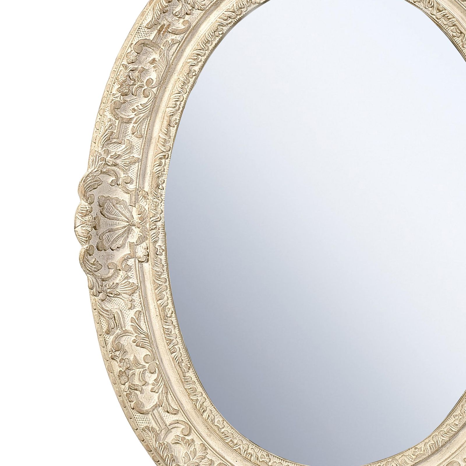 Neoclassical Empire Oval Silver Hand Carved Wooden Mirror, Spain, 1970 photo for sale
