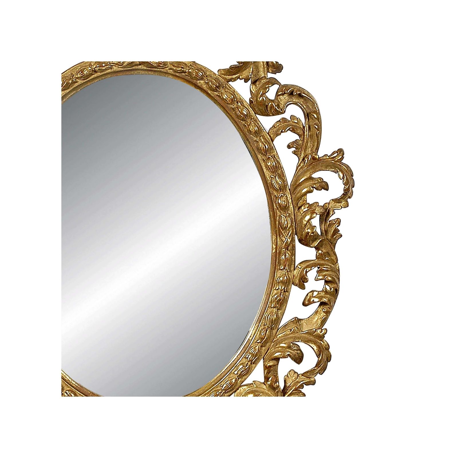 Neoclassical Baroque Leaf Gold Foil Hand Carved Wooden Mirror, 1970 photo for sale