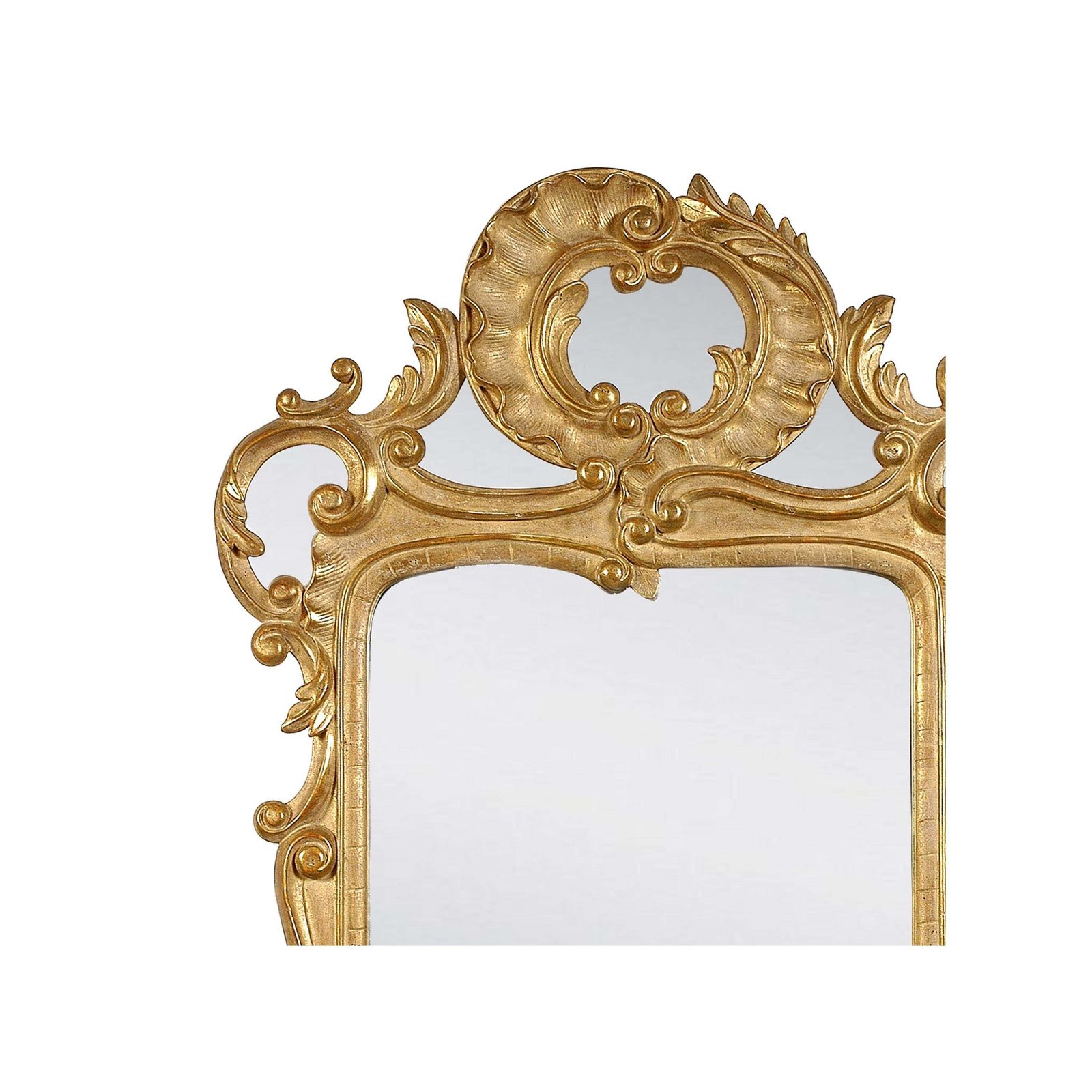 Neoclassical Baroque Style Gold Foil Hand Carved Wooden Mirror, 1970 photo 1575.0