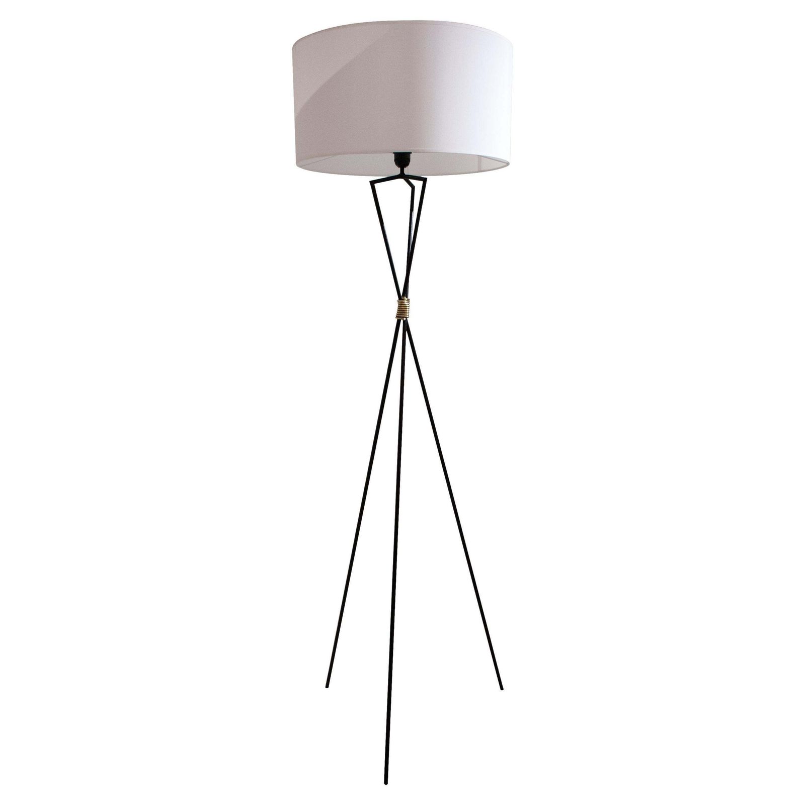 Mid Century Modern Black Lacquered French Floor Lamp, France, 1950