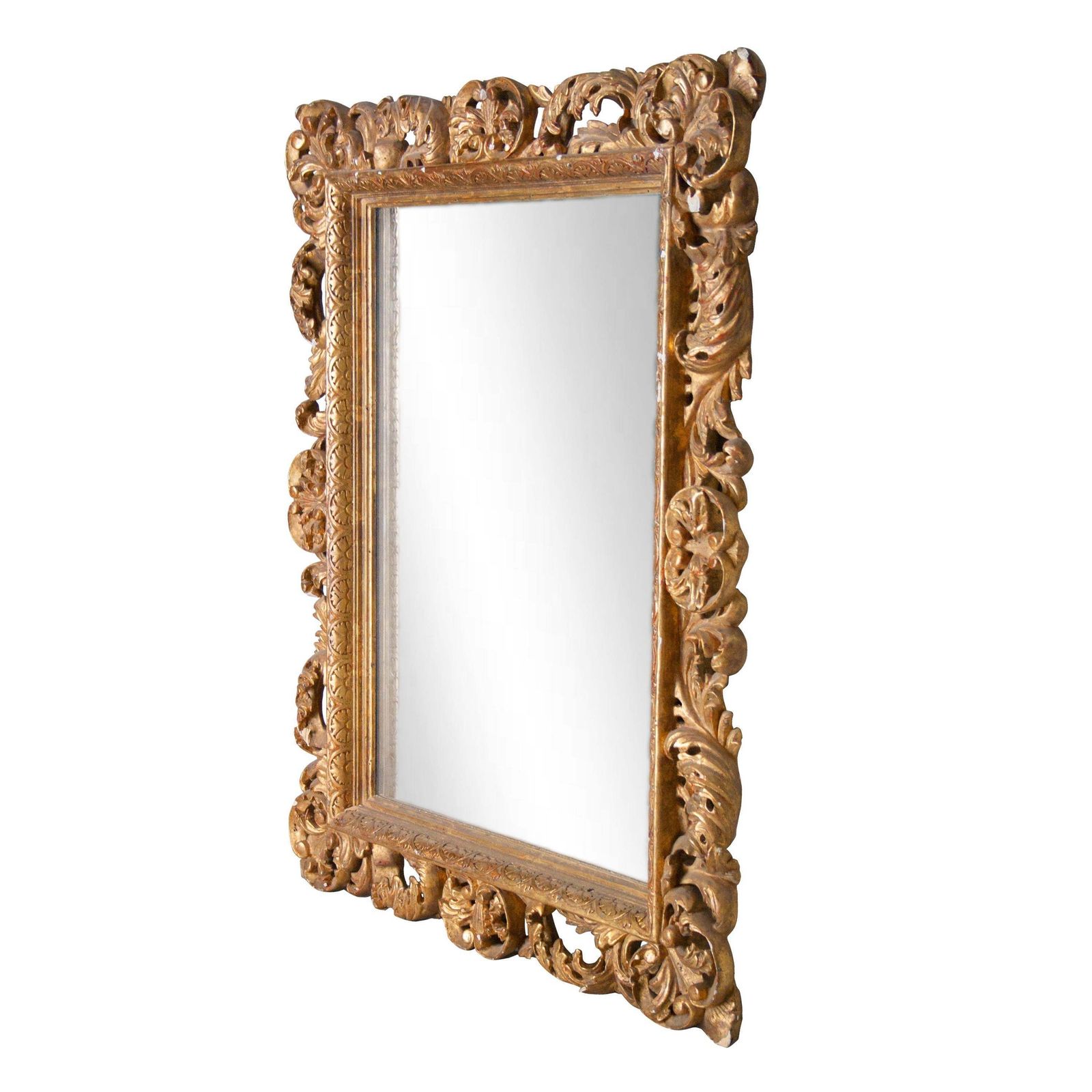 Neoclassical Baroque Gold Foil Hand Carved Wooden Mirror, 1970 photo furniture