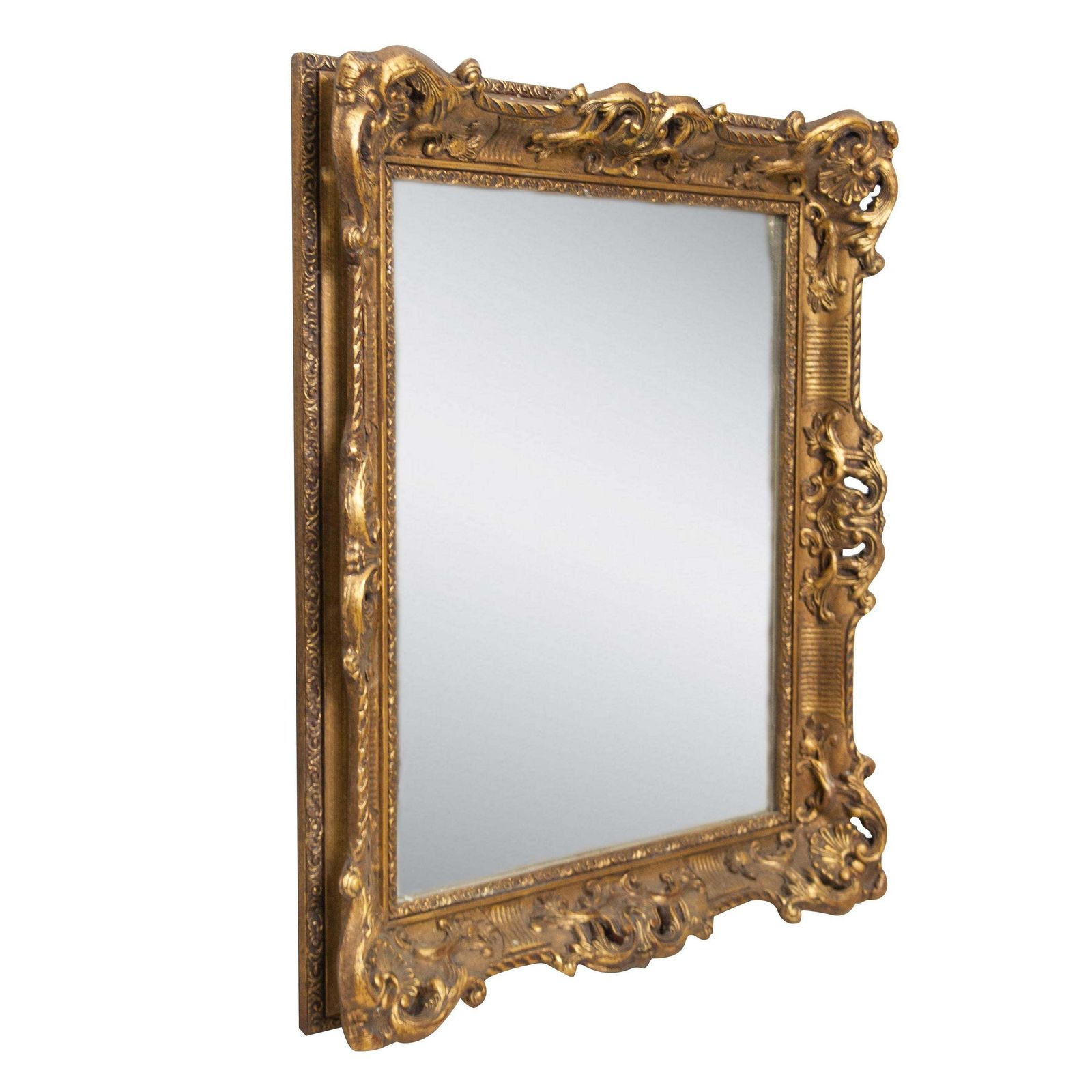 Neoclassical Empire Gold Hand Carved Wooden Mirror, Spain, 1970 photo furniture