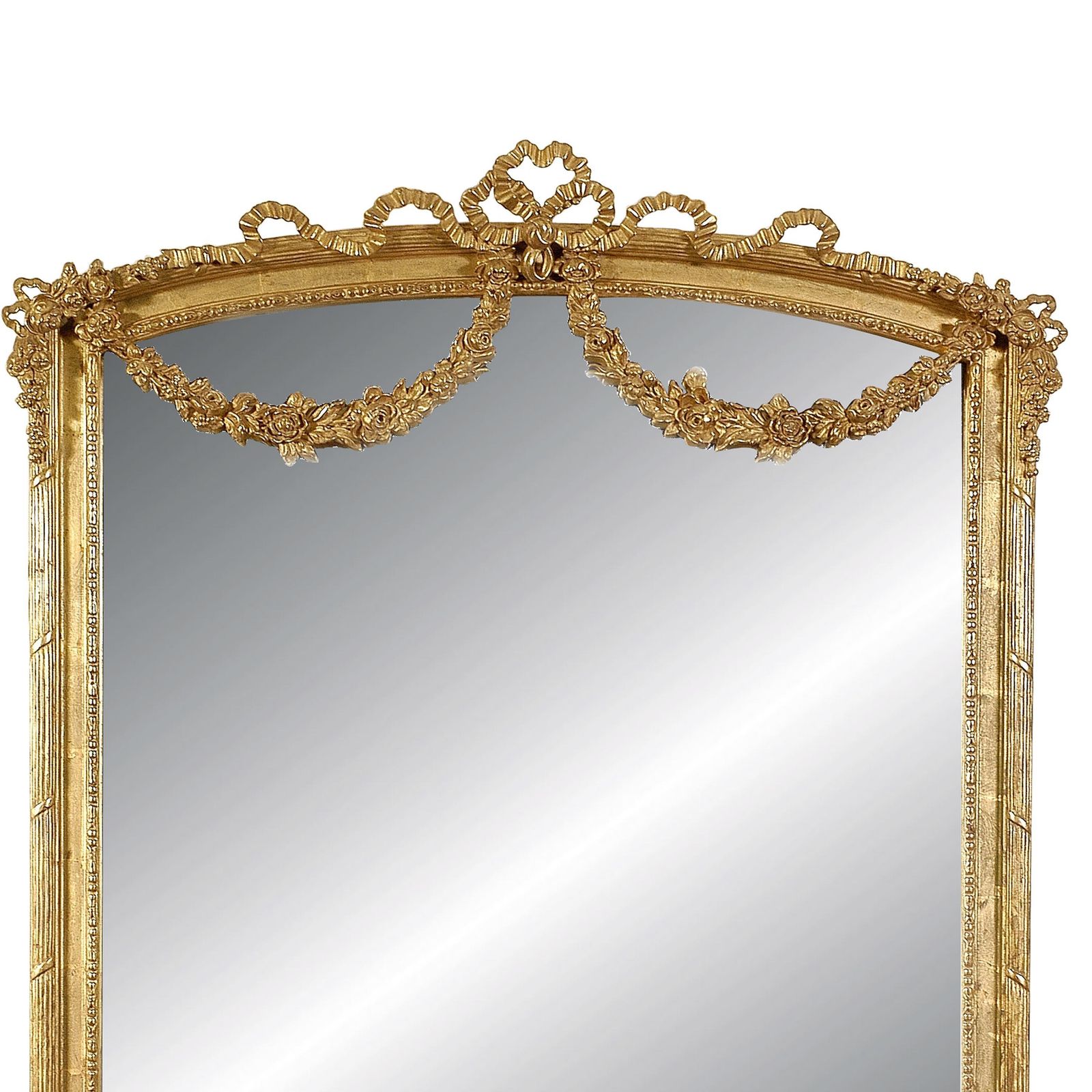 Neoclassical Regency Style Gold Foil Hand Carved Wooden Mirror, 1970 photo furniture