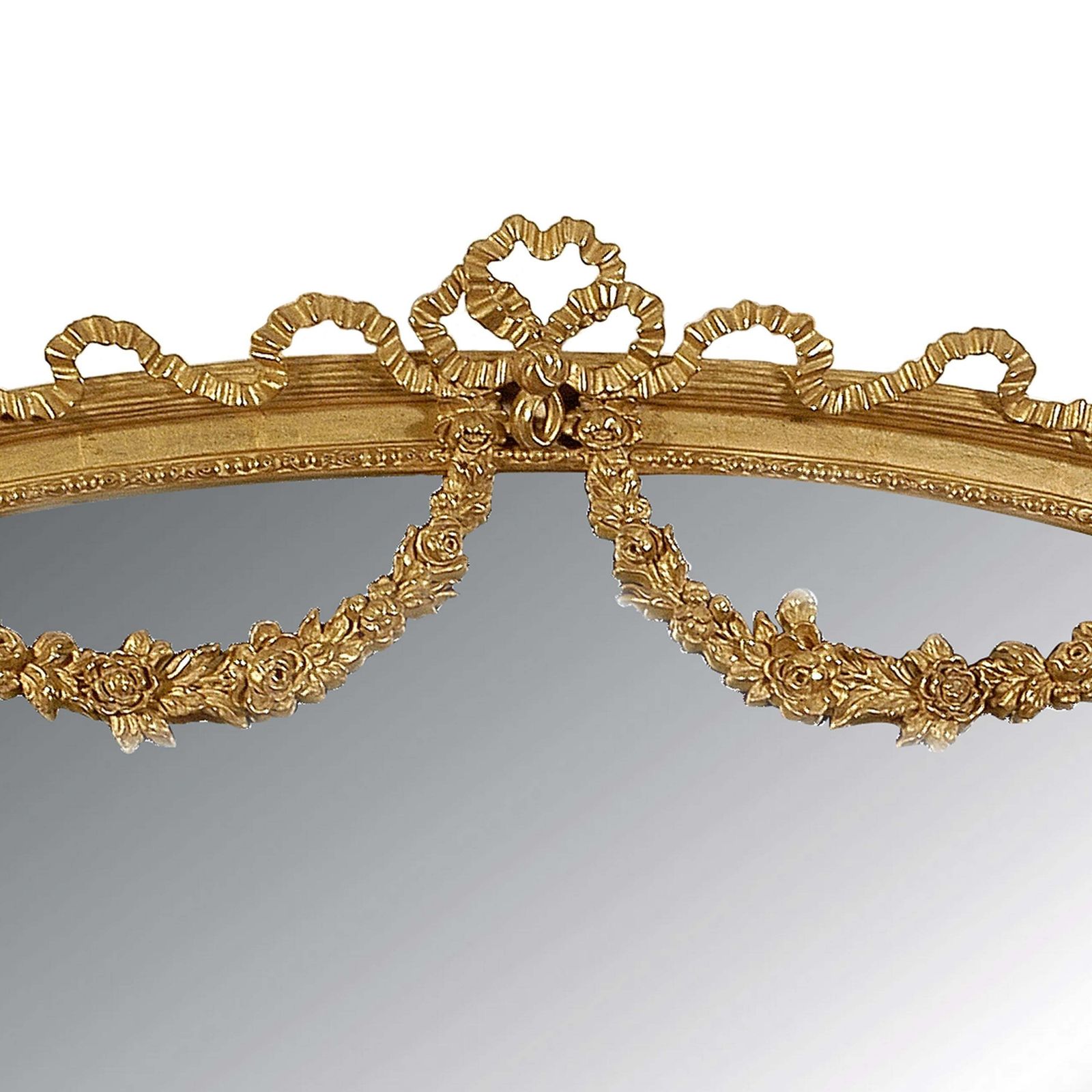 Neoclassical Regency Style Gold Foil Hand Carved Wooden Mirror, 1970 photo Home Decor