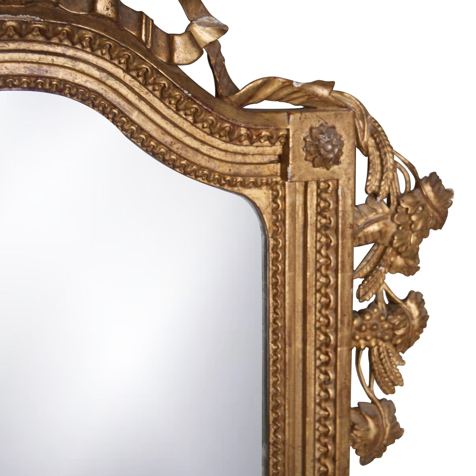 Neoclassical Regency Style Gold Foil Hand Carved Wooden Mirror, 1970 photo furniture