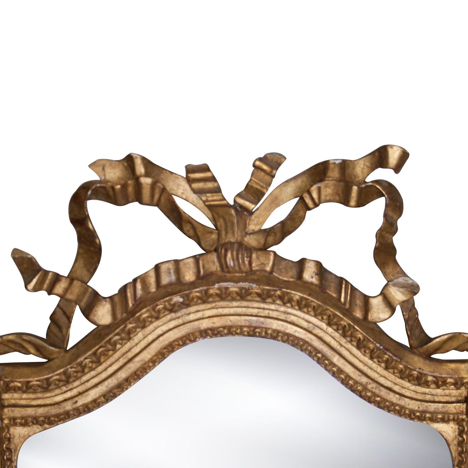 Neoclassical Regency Style Gold Foil Hand Carved Wooden Mirror, 1970 photo for sale
