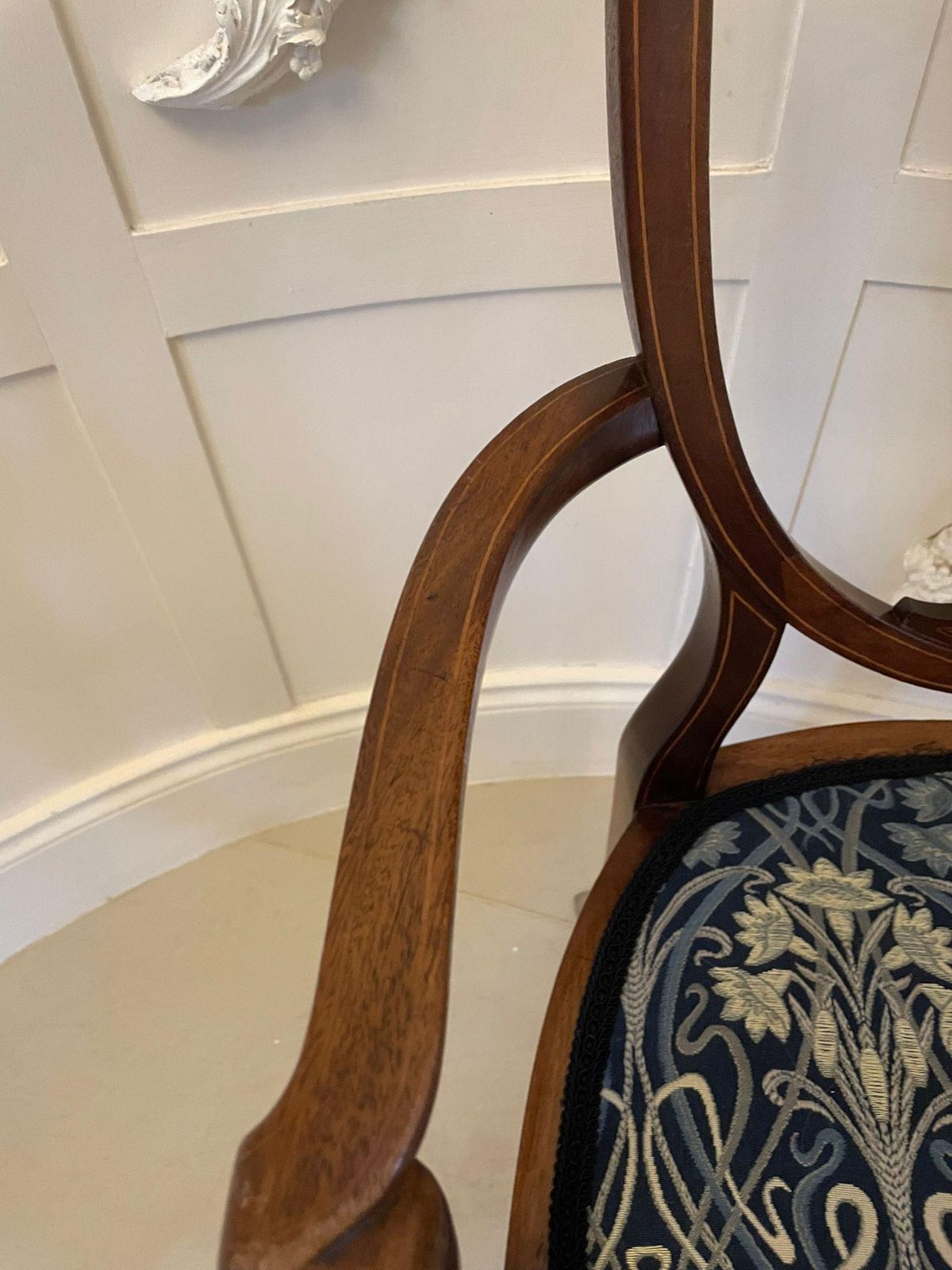 1285.0 Fine Quality Antique Mahogany Inlaid Desk Chair photo