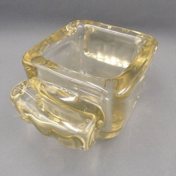Rare Heavy Art Deco Glass Bowl From Schneider France. 1920   1930 photo vintage
