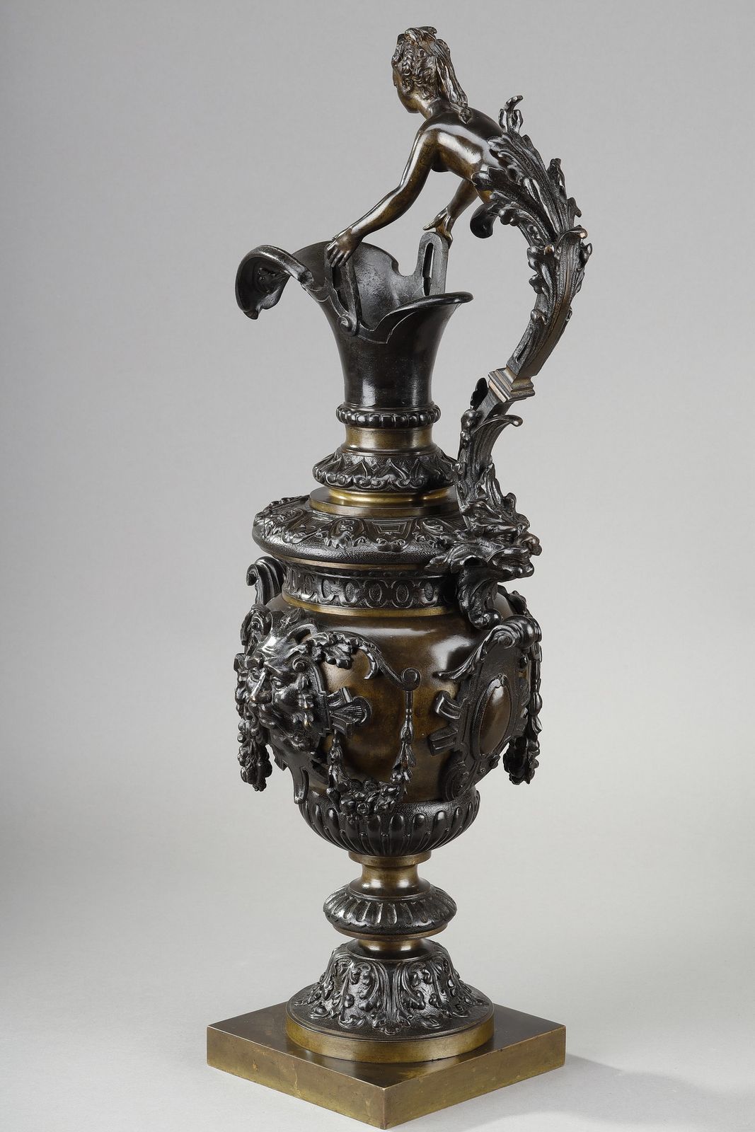 Pair Of Decorative Bronze Ewers In The Renaissance Style photo vinterior