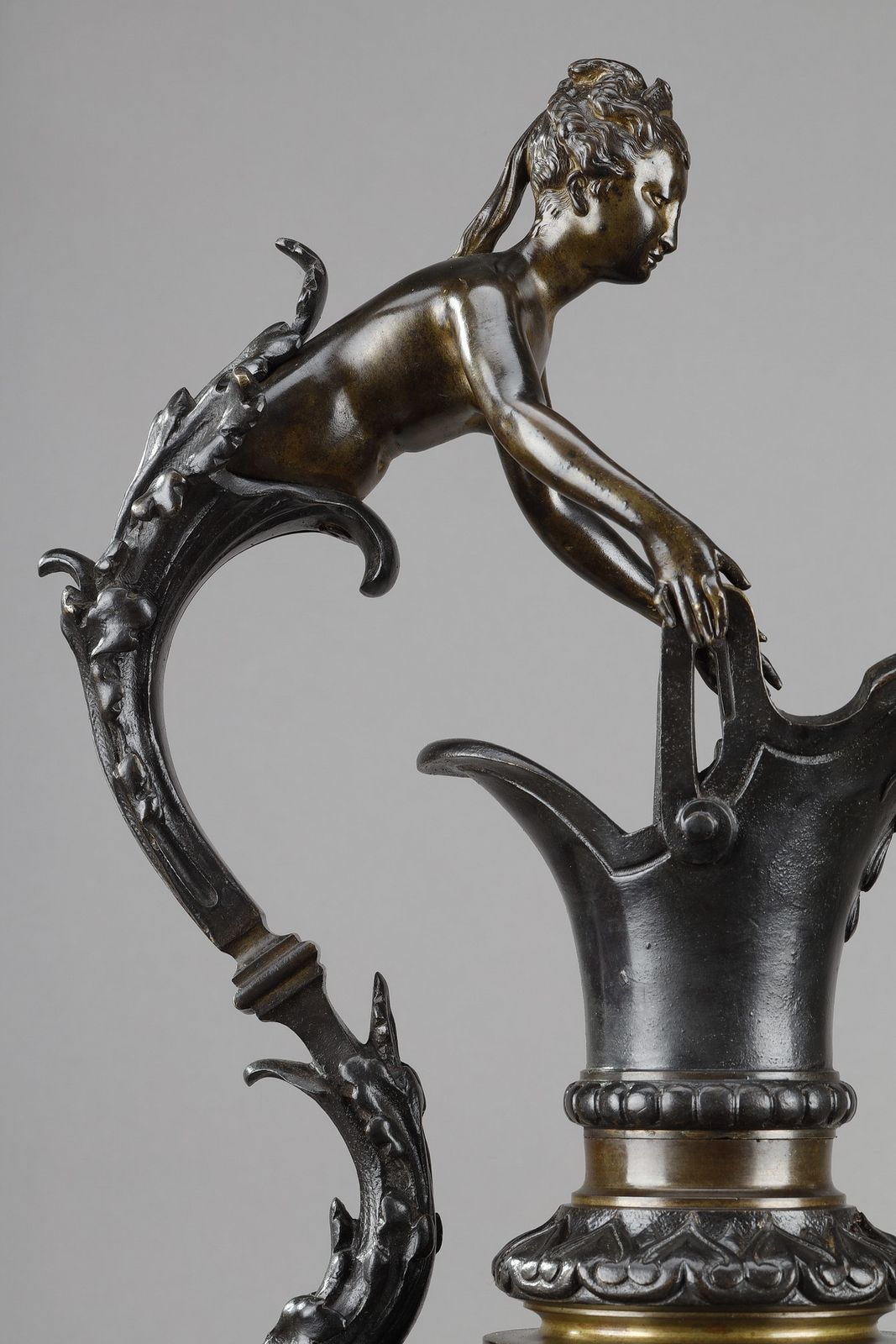 Pair Of Decorative Bronze Ewers In The Renaissance Style photo vintage