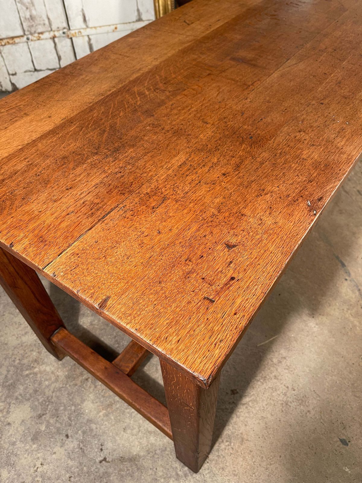 1950.0 Exceptional Antique French Provincial Oak Tavern Table Circa 1890 photo