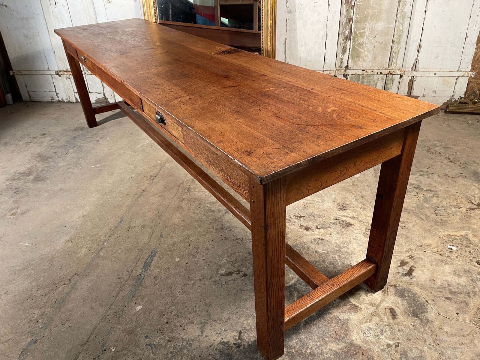photo vinterior Exceptional Antique French Provincial Oak Tavern Table Circa 1890