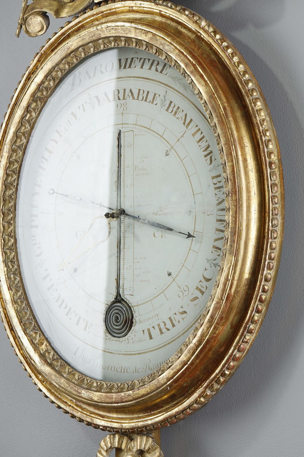 Home Decor Barometer Thermometer In Gilt Wood, Louis XVI Period photo