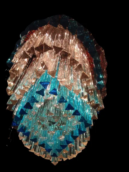 C1960s Oval Italian Chandelier In The Manner Of Venini photo furniture