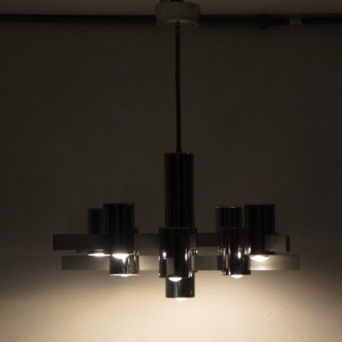 Gaetano Sciolari Cubes Chandelier. Italy 1960   1970 photo vintage
