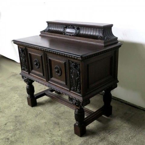 photo vintage Antique Sideboard With Many Carved Details 1860   1880