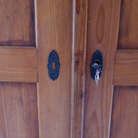 Furniture Biedermeier Wooden Wardrobe With Two Doors 1820   1850 photo