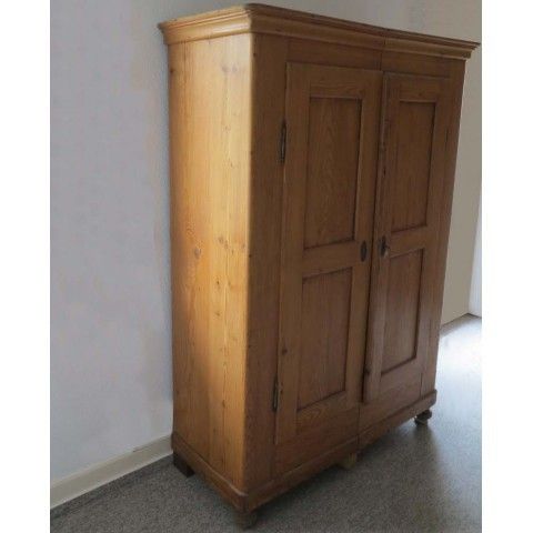 1304.0 Biedermeier Wooden Wardrobe With Two Doors 1820   1850 photo